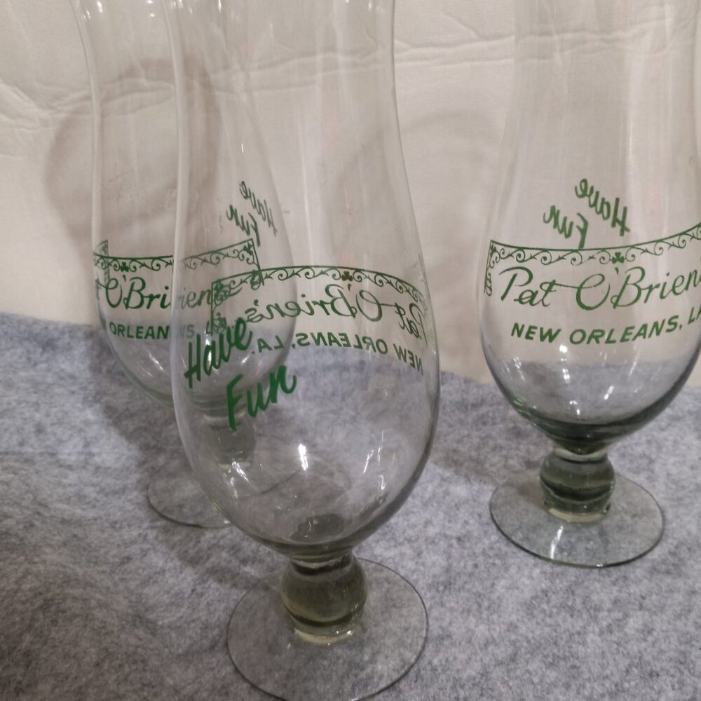 NEW ORLEANS PAT O'BRIEN'S HURRICANE GLASSES (3)